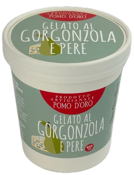 Pomo D'Oro Gelato alla gorgonzola e pera - Prodotto artigianale - Pomo D'Oro - házi készítésű gorgonzola-körte jégkrém