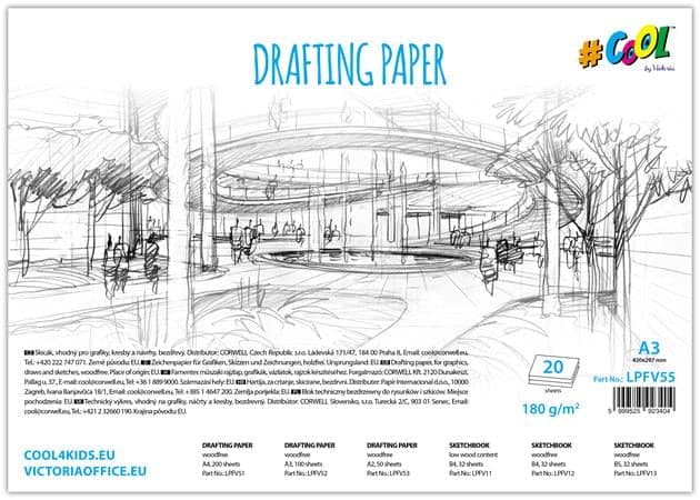 Drafting paper, A3, 20 sheets, COOL BY VICTORIA