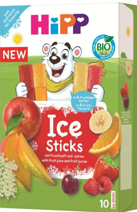 Hipp BIO Ice Sticks with 
fruit juice 
and fruit puree, from 3 years