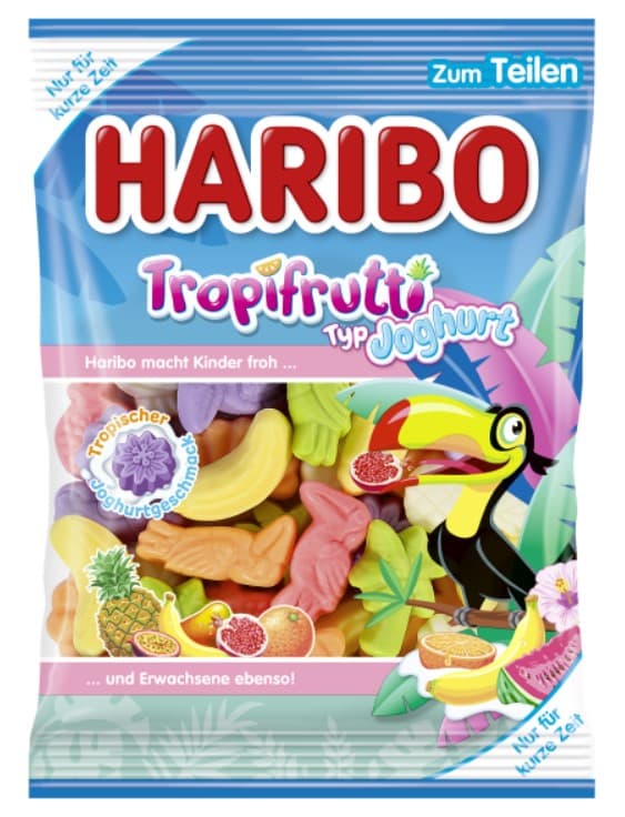 Haribo Tropifrutti Yoghurt Gyümölcsízű habosított gumicukorka