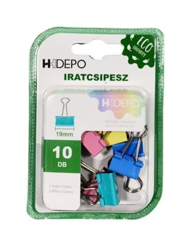 Iratcsipesz 10 db-os 19 mm