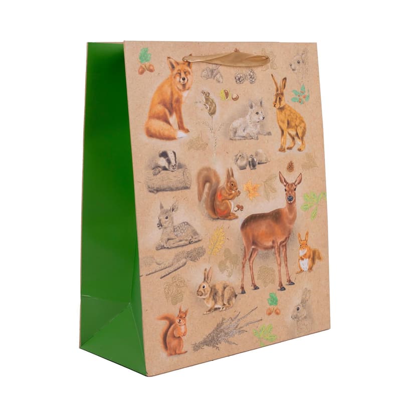 Gift Paper Bag Forest Animals 26x32 cm