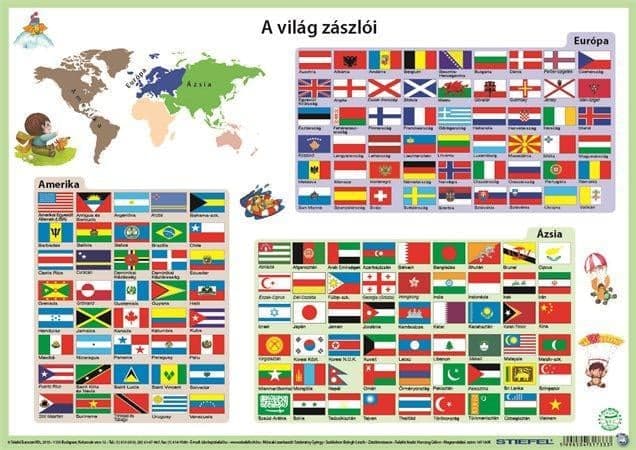 Desk mat, double sided, A3, STIEFEL " Flags of the World"