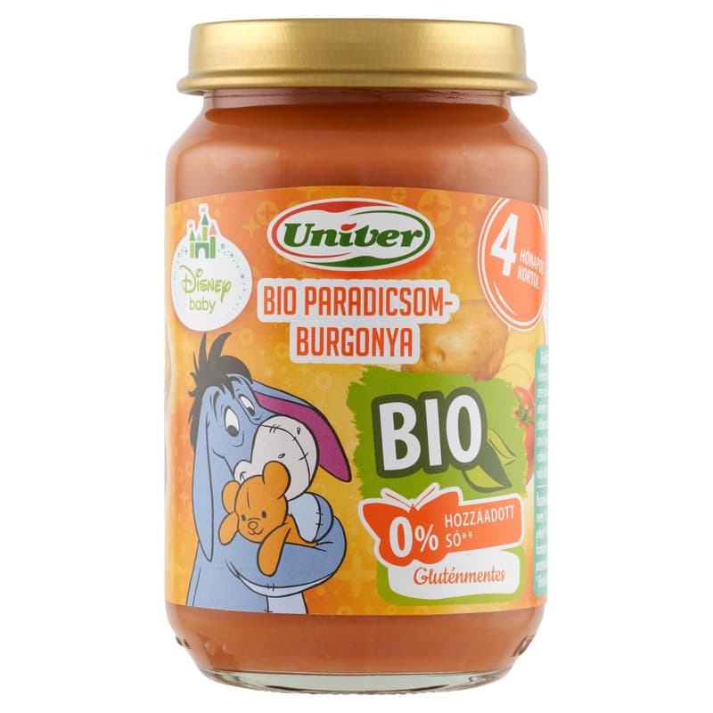 Univer Bio Paradicsom-burgonya Zöldségpüré Bébiétel 4 hónapos kortól
