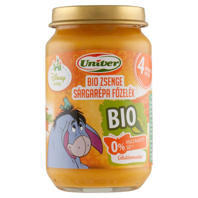 Univer Bio Zsenge Sárgarépa főzelék Zöldségpüré 4 hónapos kortól