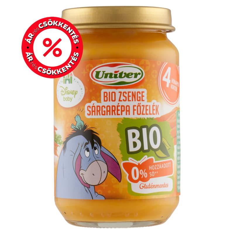 Univer Bio Zsenge Sárgarépa főzelék Zöldségpüré 4 hónapos kortól