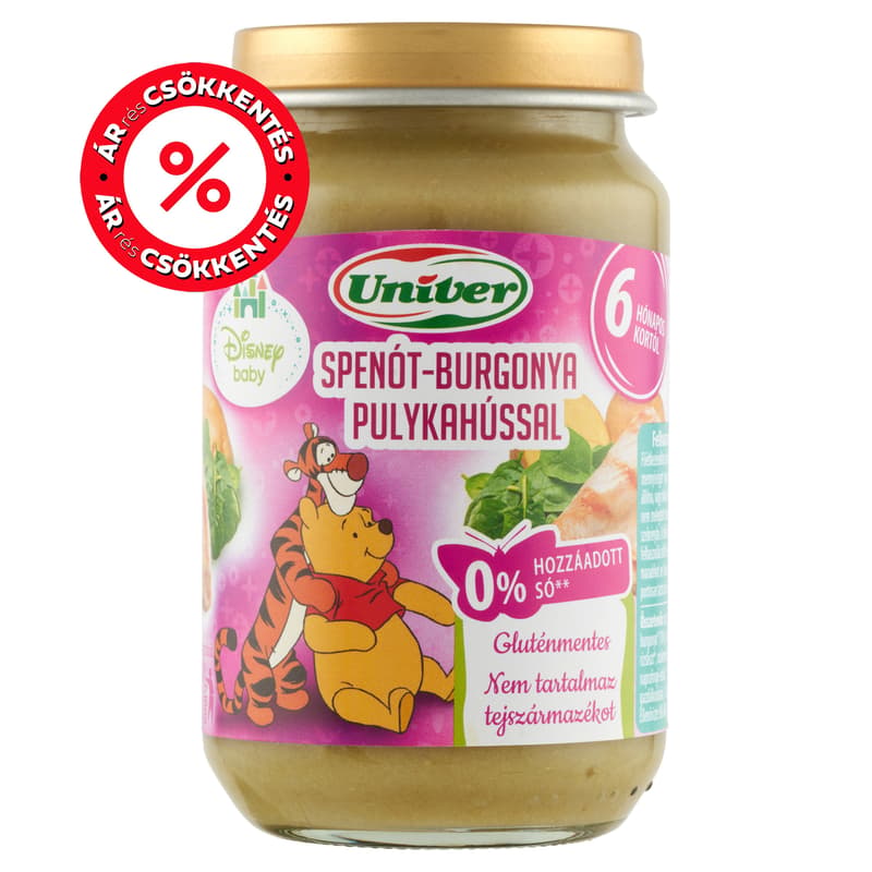 Univer Spenót-burgonya pulykahússal Bébiétel 6 hónapos kortól