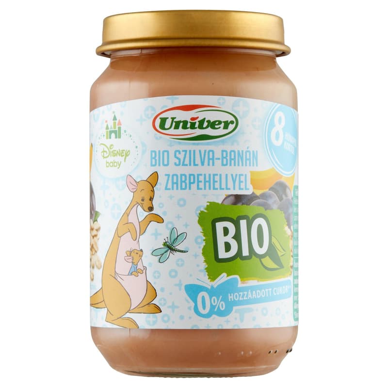 Univer Bio Szilva-banán zabpehellyel Bébidesszert 8 hónapos kortól