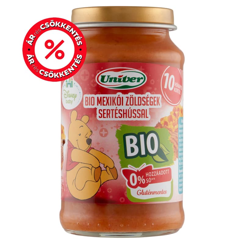 Univer Bio Mexikói zöldségek sertéshússal Bébiétel 10 hónapos kortól