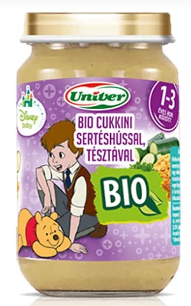 Univer Bio Cukkini sertéshússal, tésztával Bébiétel 12 hónapos kortól