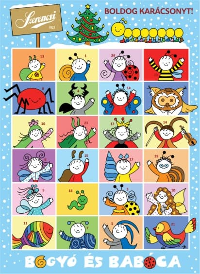 Szerencsi Bogyó & Babóca Advent Calendar milk chocolate