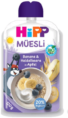 HiPP Organic Muesli - Apple Banana Blueberry Oats, from 1 year