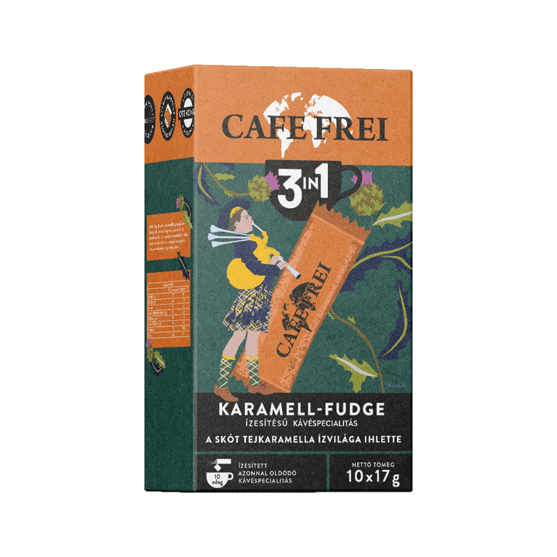 Scottish Caramel-Fudge flavored coffee specialty 3in1 instant coffee 10 sticks