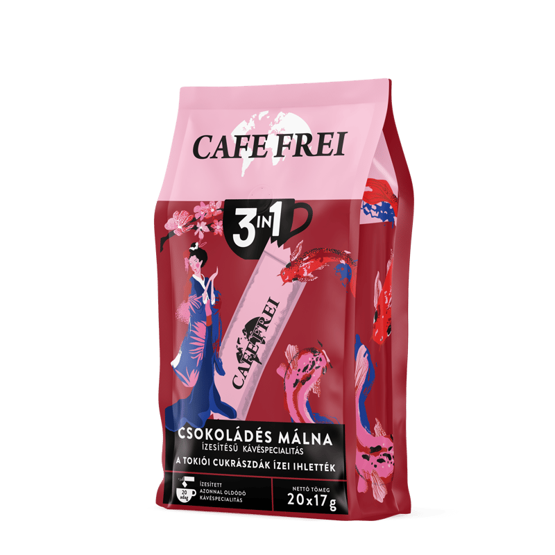 Tokyo chocolate raspberry flavored coffee specialty 3in1 instant coffee 20 sticks
