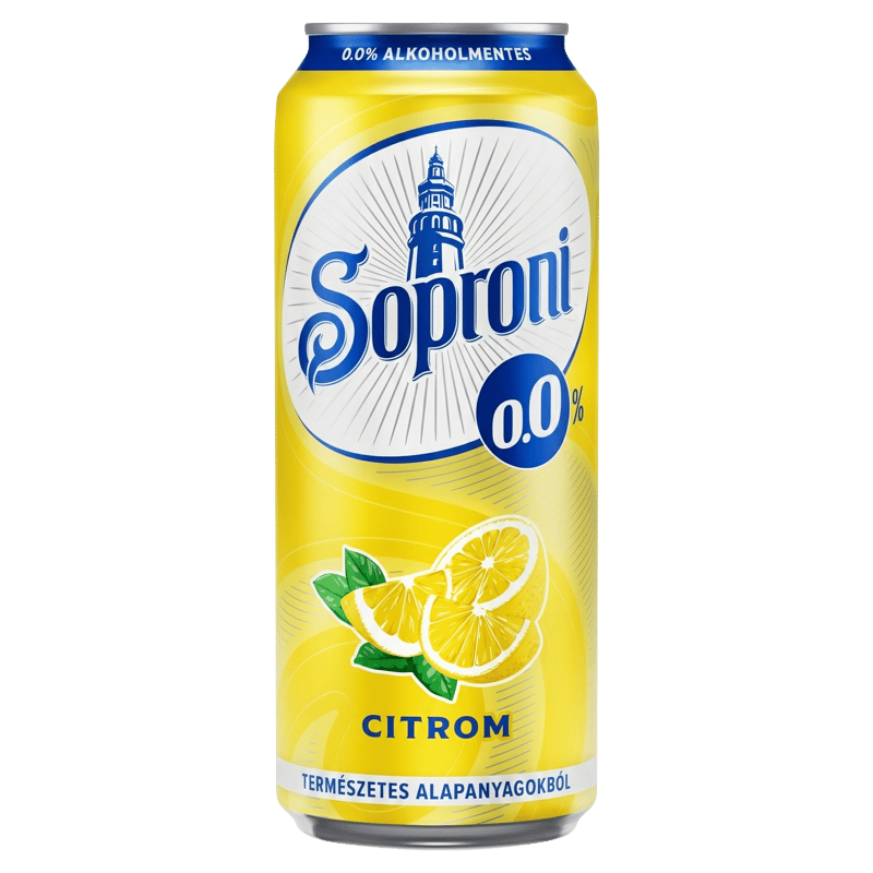 Soproni Citrom 0.0% alkoholmentes sörital 0,0% 0,5l doboz