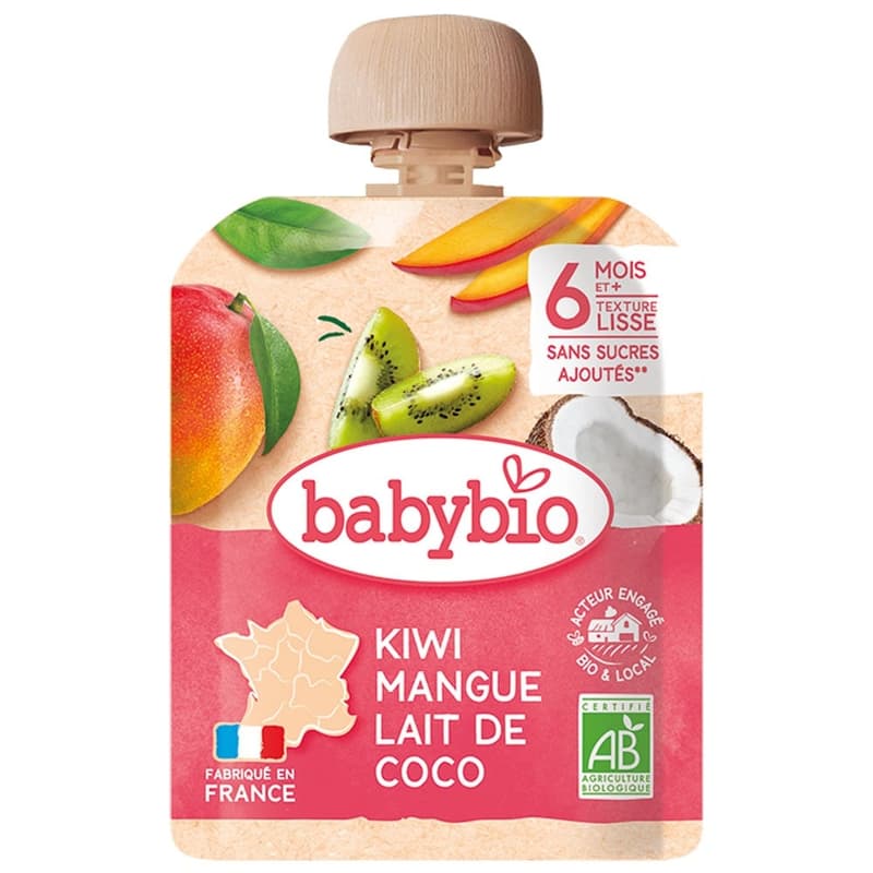Babybio Kiwi Mango Coconut pouch 90g 6m+