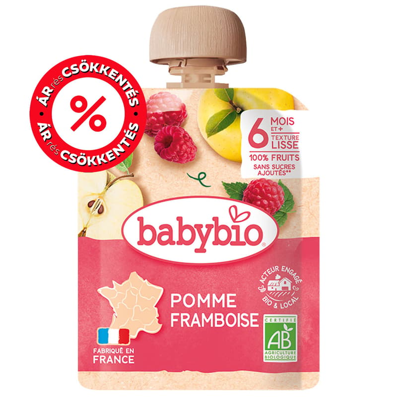 Babybio Apple Raspberry pouch 90g 6m+