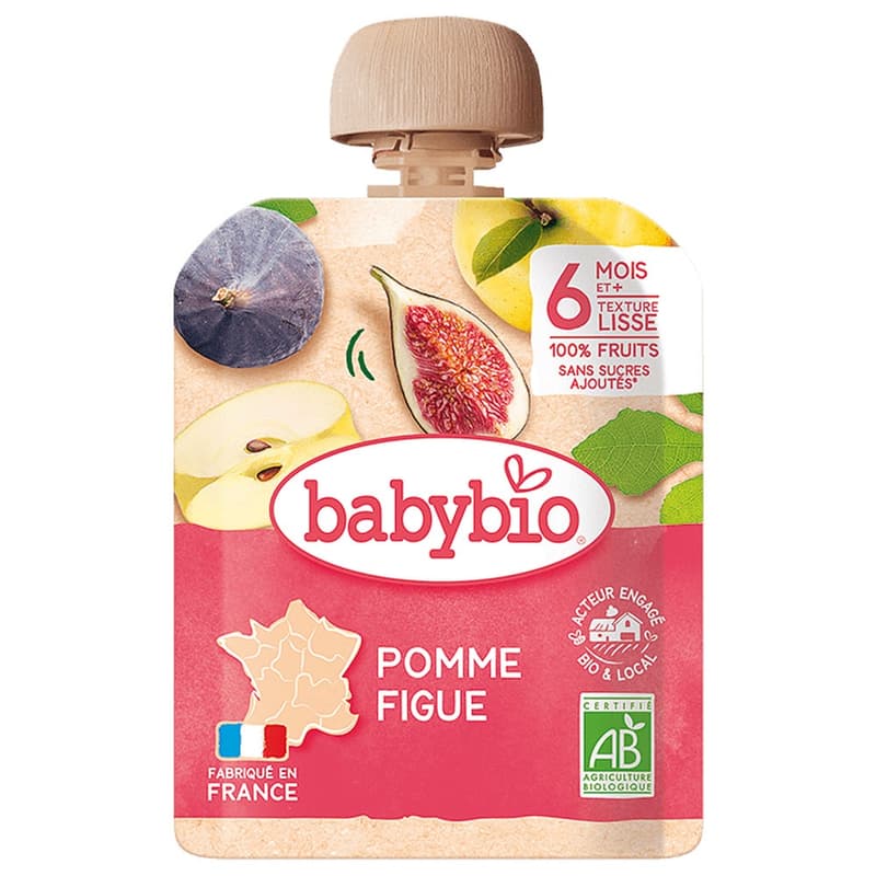 Babybio Apple Fig pouch 90g 6m+