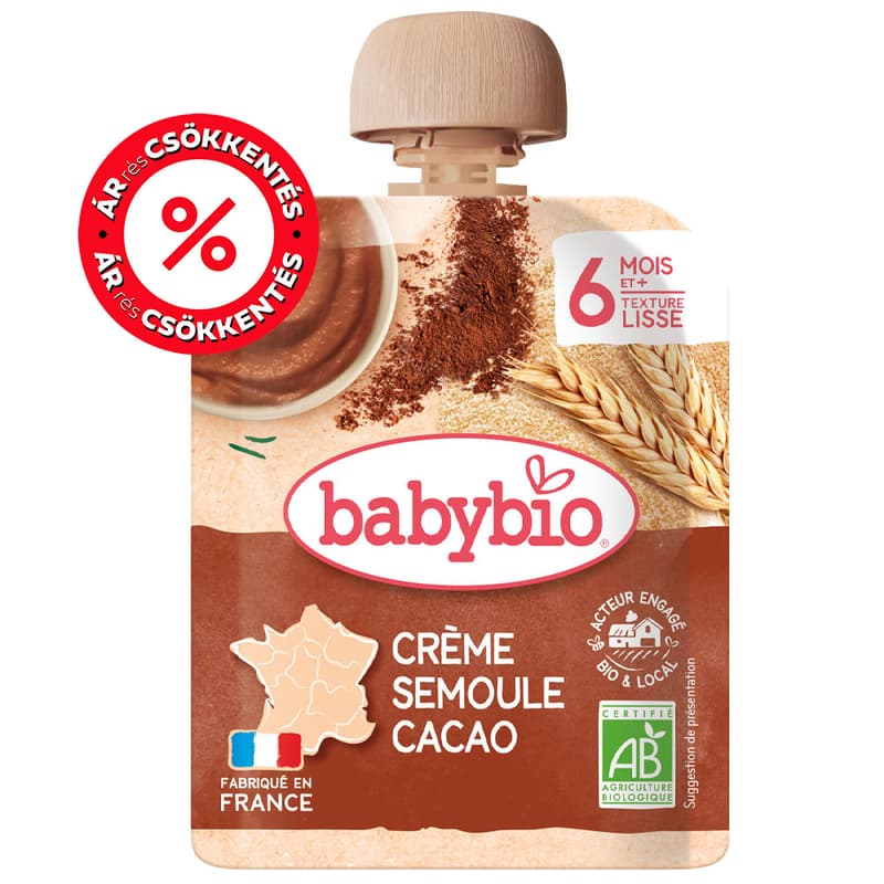 Babybio Semolina Cocoa Cream Pouch 85g 6m+