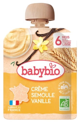 Babybio Semolina Vanilla Cream Pouch 85g 6m+