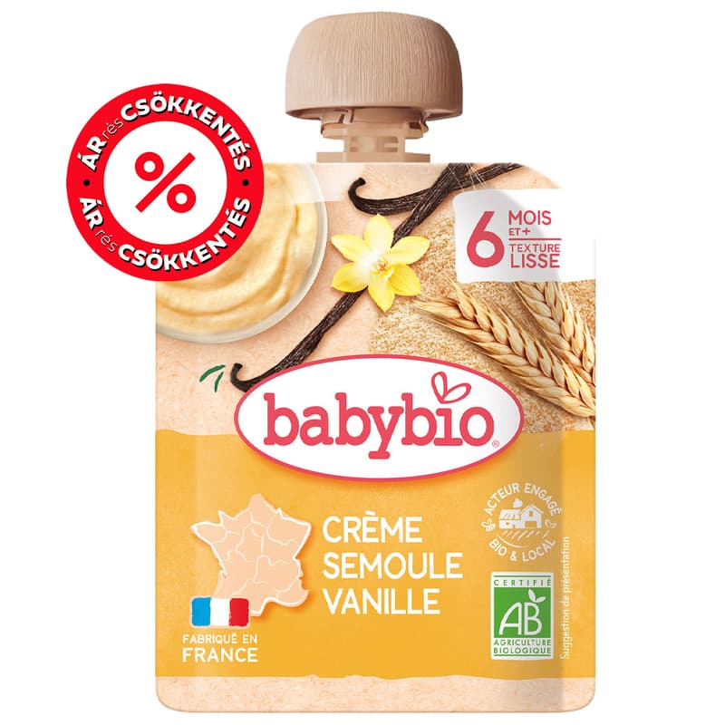 Babybio Semolina Vanilla Cream Pouch 85g 6m+