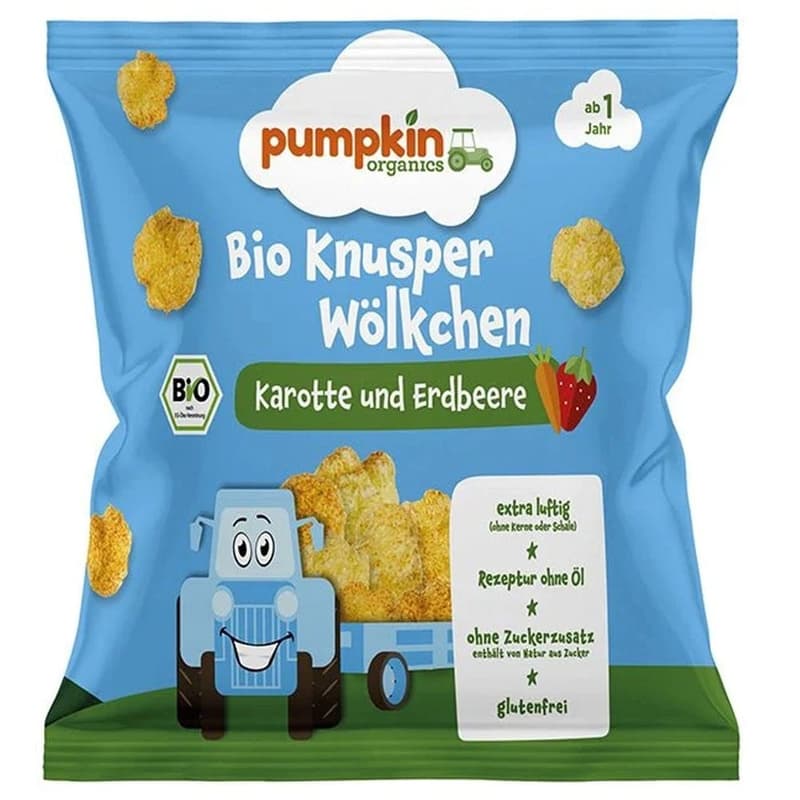 Pumpkin Organics Bio Snack Clouds - Carrot & Strawberry 15g 12m+