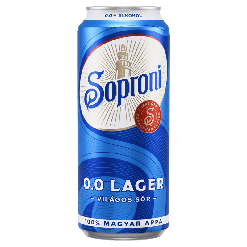 Soproni Lager 0.0% alkoholmentes világos sör 0,5l doboz