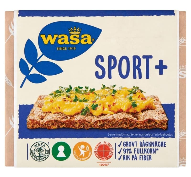 Wasa Sport+ crispbread of wholegrain rye with linseeds