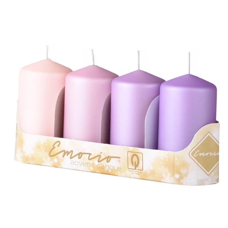 Emocio cylinder metal matt purple + pink mix, candles