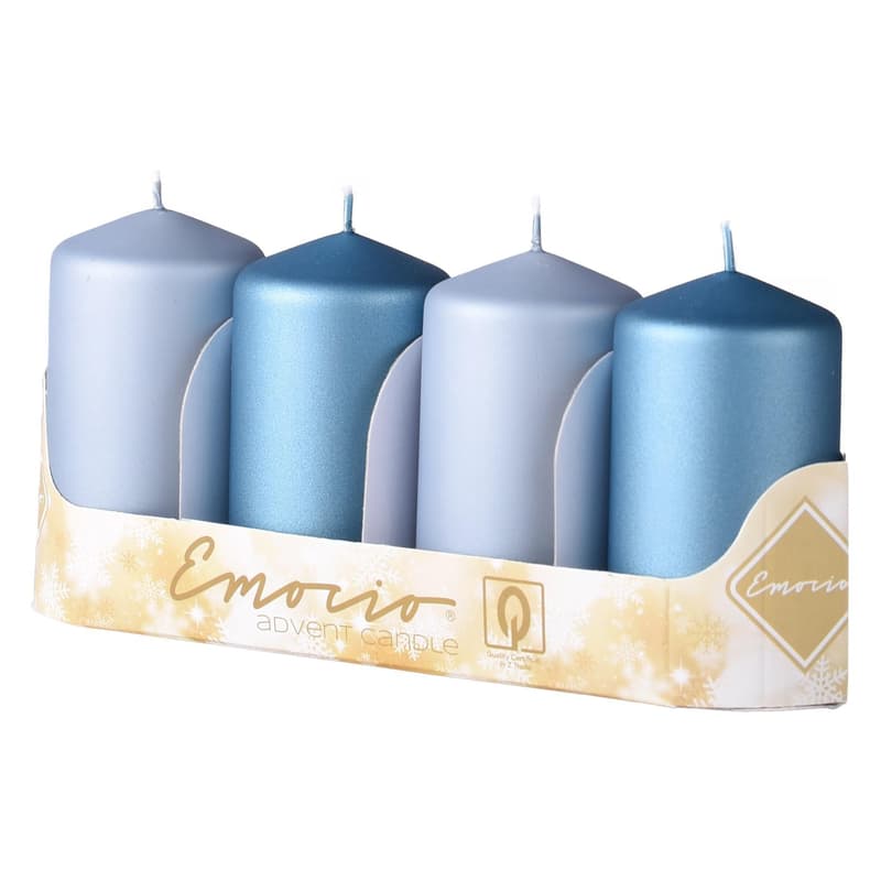Emocio cylinder matt metal, blue mix, candles