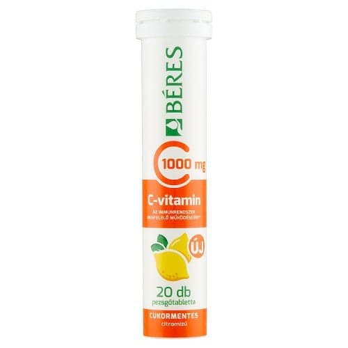 Béres C-vitamin 1000 mg cukormentes pezsgőtabletta citrom 20 db
