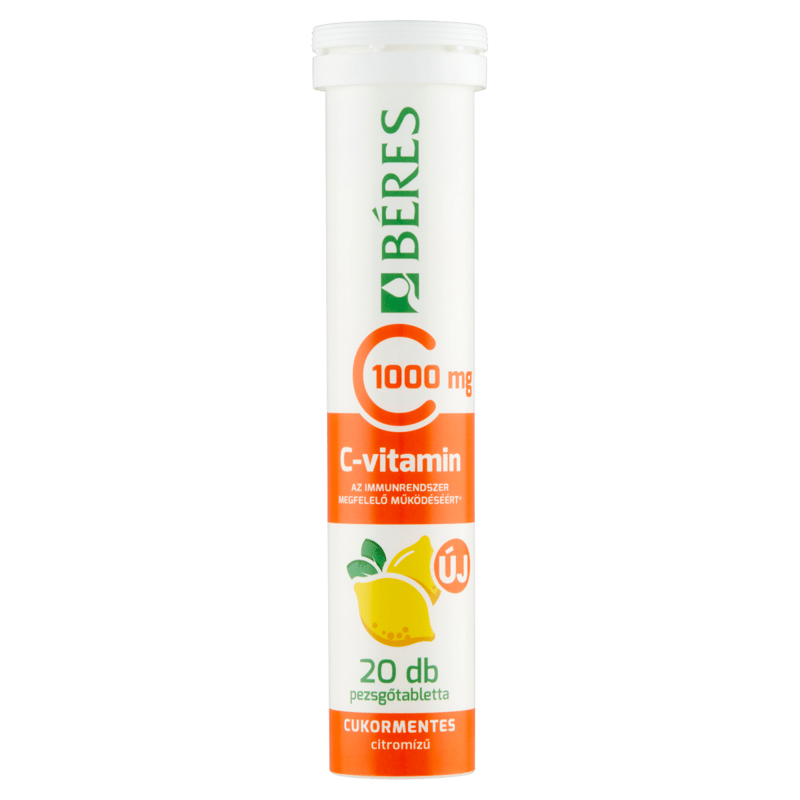 Béres C-vitamin 1000 mg cukormentes pezsgőtabletta citrom 20 db