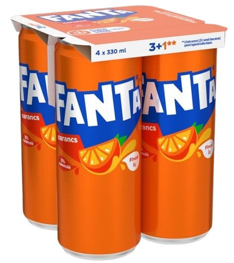 Fanta Carbonated Orange Flavoured Soft Drink 4 x 330 ml
