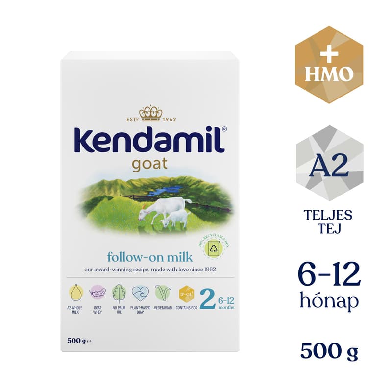 Kendamil BOX 2 kecsketej alapú anyatej-kiegészítő tápszer 6 hónapos kortól