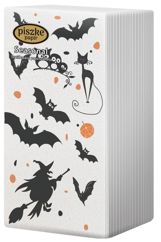Piszke Seasonal Halloween textilhatású papír szalvéta 2 mintával