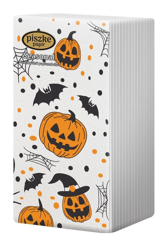 Piszke Seasonal Halloween textilhatású papír szalvéta 2 mintával