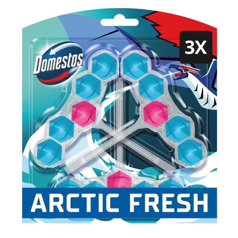Domestos Power5 Arctic Fresh WC illatosító blokk, 3x50g