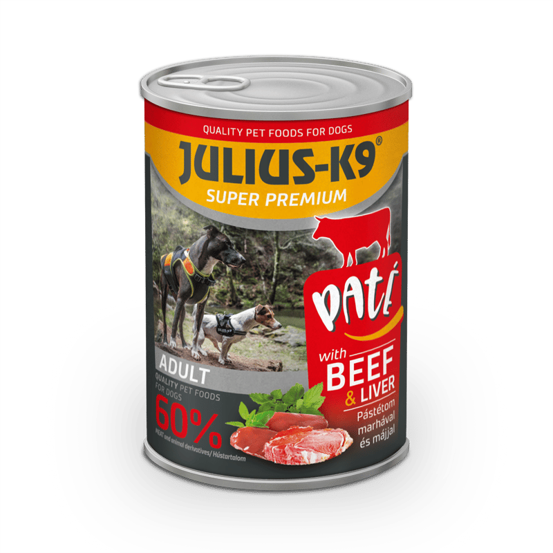 Julius-K9 complete pâté for dogs, beef and liver