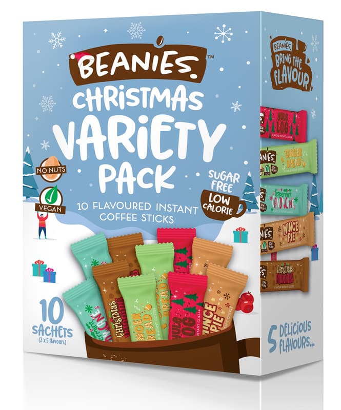 Beanies Karácsonyi Válogatás, ízesített instant kávé (5x2)