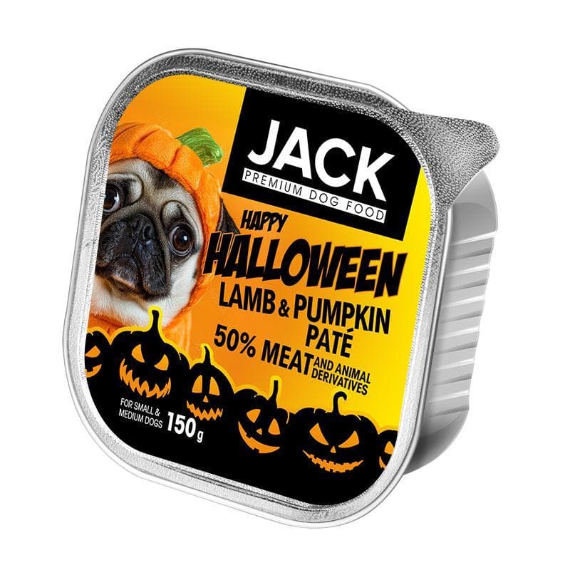 Jack Halloween alutálkás pástétom nedves kutyaeledel, bárány-sütőtök
