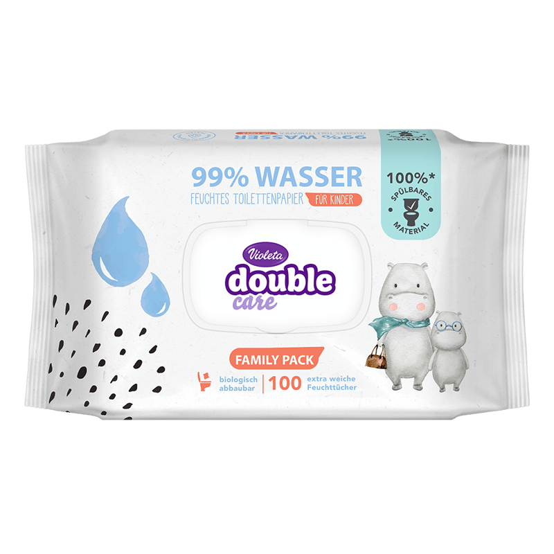 VIOLETA Double Care wet toilet paper, 100 sheets, 99% water content