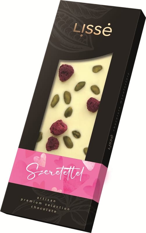 Lissé White Chocolate Bar Pistachio, Raspberry with No Added Sugar