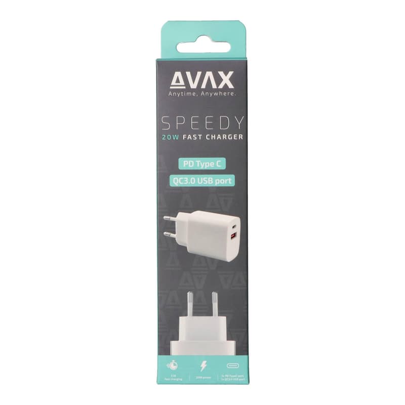 AVAX CH-320 Hálózati fali töltő USB + Type C, 20W