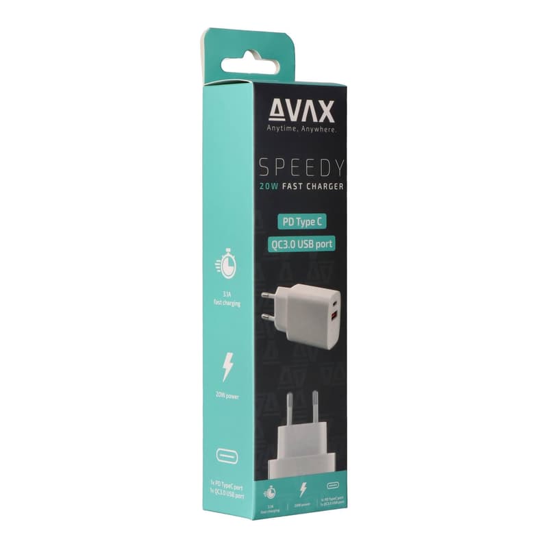 AVAX CH-320 Hálózati fali töltő USB + Type C, 20W