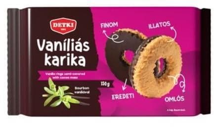 Detki vanilla ring partially dipped in chocolate coating 150g