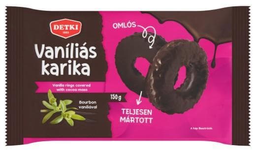 Detki vaniliás karika étbevonóval teljesen mártott