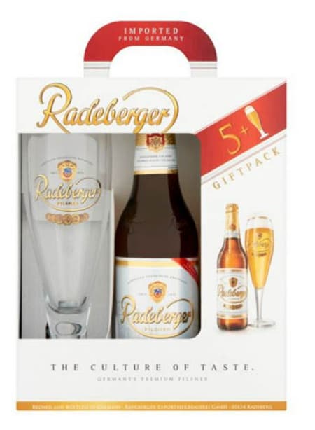 Radeberger 5x0. 33 l bottled beer alc. 4. 8% vol. +1 glass pack