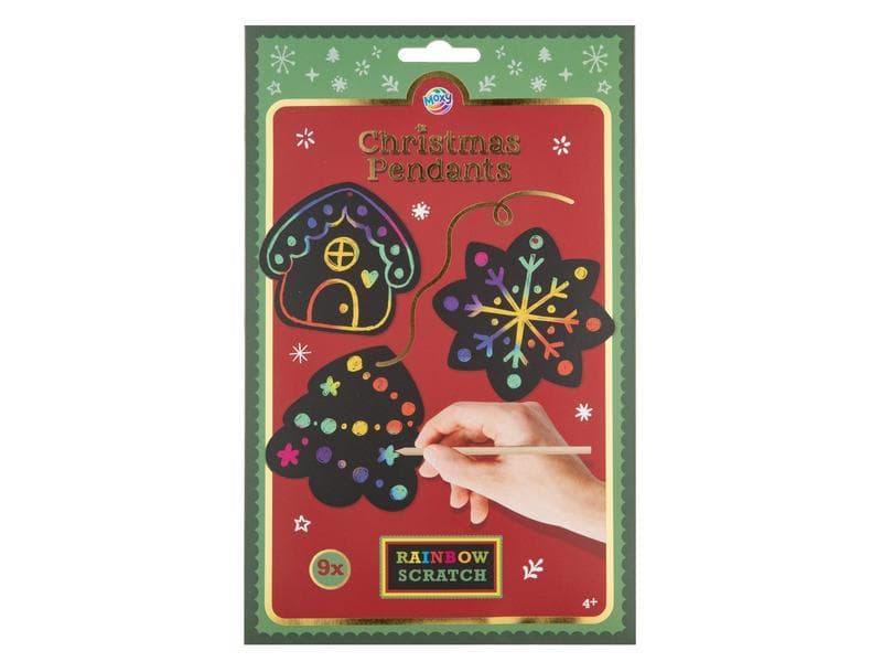 XMAS 9 Rainbow Scratch Pendants 8,5 cm