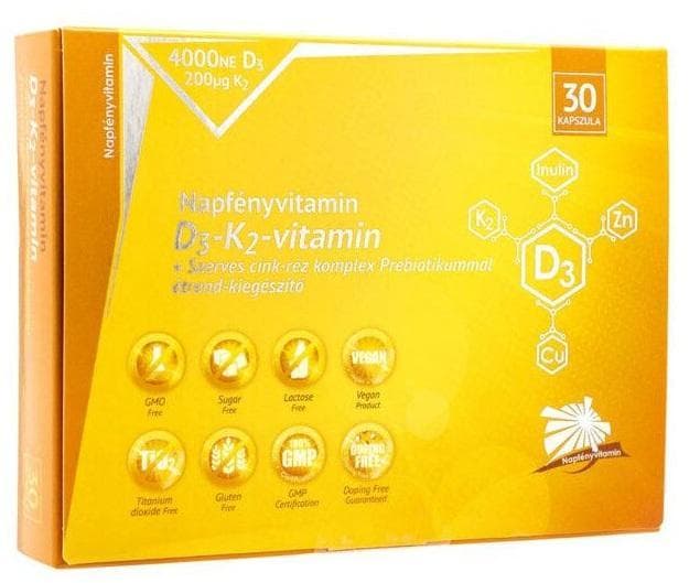 Napfényvitamin D3-K2 + szerves cink-réz 30db
