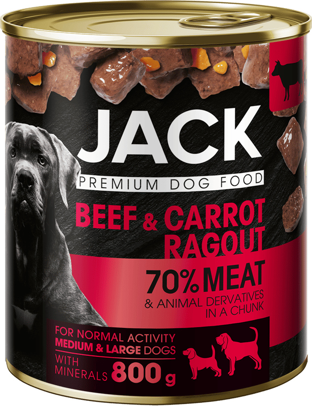 Jack teljes értékű nedves eledel/ konzerv kutyáknak, marha-répa ragu
